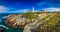 Panorama of lighthouse and ruin of monastery, Pointe de Saint Ma