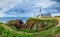 Panorama of lighthouse and ruin of monastery, Pointe de Saint Ma