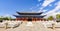 Panorama of Lijiang Ancient City Mufu Palace main entrance, China