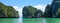 Panorama of limestone island in Phang Nga Bay National Park in Thailand