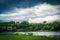 Panorama of Linlithgow Loch in Linlithgow, Scotland, UK