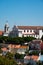 Panorama of lisbon portugal background. Monuments in Portugal