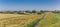 Panorama of a little farm in the landscape of Texel island