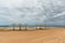 Panorama of a lonely romantic beach on the Mediterranean, Haifa