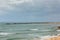 Panorama of a lonely romantic beach on the Mediterranean, Haifa