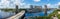 Panorama looking across Garrison Channel to Harbour Island, with Beneficial Drive on left and the Tampa Riverwalk on right