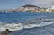 Panorama of Los Cristianos city from the Ocean. Tenerife. Canary Islands. Spain