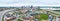 Panorama Louisville Kentucky aerial with highway system and Louisville Slugger Field aerial