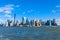 Panorama of Lower Manhattan New York City skyline from Hudson River, New York City, USA