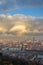 Panorama of Lyon river Saone, autumn France