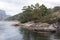 Panorama of Lysefjord Lysefjorden fjord canyon from Lysebotn in Norway