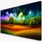 panorama magical garden landscape with flowers and colorful trees	generative ai