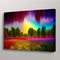 panorama magical garden landscape with flowers and colorful trees	generative ai
