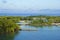 Panorama of Mahogany Bay in Roatan, Honduras