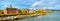 Panorama of Mainz with the Rhine river in Germany