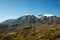 panorama of the Majella mountain in Abruzzo Italy in autumn with the snowy peak from the first snowfall