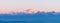 Panorama of majestic Mount Kanchendzonga range of himalayas at first sunrise from Tiger Hill. First ray of sun struck mountain