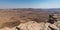 Panorama of the Makhtesh Ramon Crater and Cliff Ledge in Israel