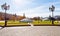 Panorama of Manege Square in Moscow in autumn