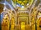 Panorama of  maqsura caliph`s or emir`s praying area of Mezquita with mihrab, on Sep 30 in Cordoba, Spain