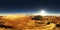 Panorama of Mars sunset. Martian landscape, environment 360 HDRI map. Equirectangular projection, spherical panorama