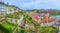 Panorama of Matte district with old townhouses and Stiftsgarten gardens, Bern, Switzerland