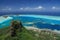 Panorama of Maupiti Island from the peak, French Plynesia