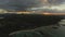 Panorama of Mauritius Island at sunset, aerial view