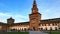 Panorama of medieval Corte Maggiore, Sforza Castle, Milan, Italy