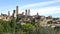 Panorama of the medieval town of San Gimignano, sunny september morning. Italy