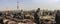 Panorama of men bartering over sheep, Kashgar Sunday Livestock M