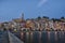 Panorama of Menton, Cote d'Azur, France, South Europe. Nice city and luxury resort of French Riviera
