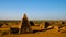 Panorama of Meroe pyramids in the desert at sunset, Sudan,