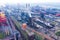 Panorama of metallurgical plant and an industrial zone. View from above