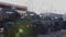 Panorama of military trucks standing in the Parking lot. New military equipment.