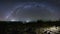 Panorama Milky way galaxy with knob stone ground is name Lan Hin Pum viewpoint at Phu Hin Rong Kla National Park in