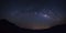 panorama milky way galaxy over moutain at Phu Hin Rong Kla National Park,Phitsanulok Thailand