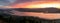 Panorama of the Minho River and Estuary seen from Monte Santa Trega at sunrise