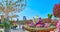 Panorama of Miracle Garden with teapot installation, Dubai, UAE