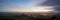 Panorama misty countryside landscape vibrant dawn sunrise