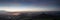 Panorama misty countryside landscape vibrant dawn sunrise