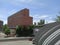 The panorama on the modern fair district of Bologna Italy with its modern buildings and big roads