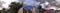 Panorama of monsoon clouds over houses in Bangalore, India