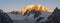 The panorama of Mont Blanc massif in the morning light