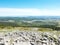Panorama of Mont Lozere with stones, rocks and forests, Cevennes, France