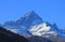 Panorama of Monviso with snow in winter