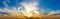 Panorama of morning twilight sky and silky clouds nature background