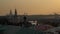 Panorama Moscow river and traffic in third transport ring in evening in Moscow.