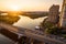 Panorama of Moscow at sunset, Russia