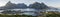 Panorama of mount Olstind on Lofoten island